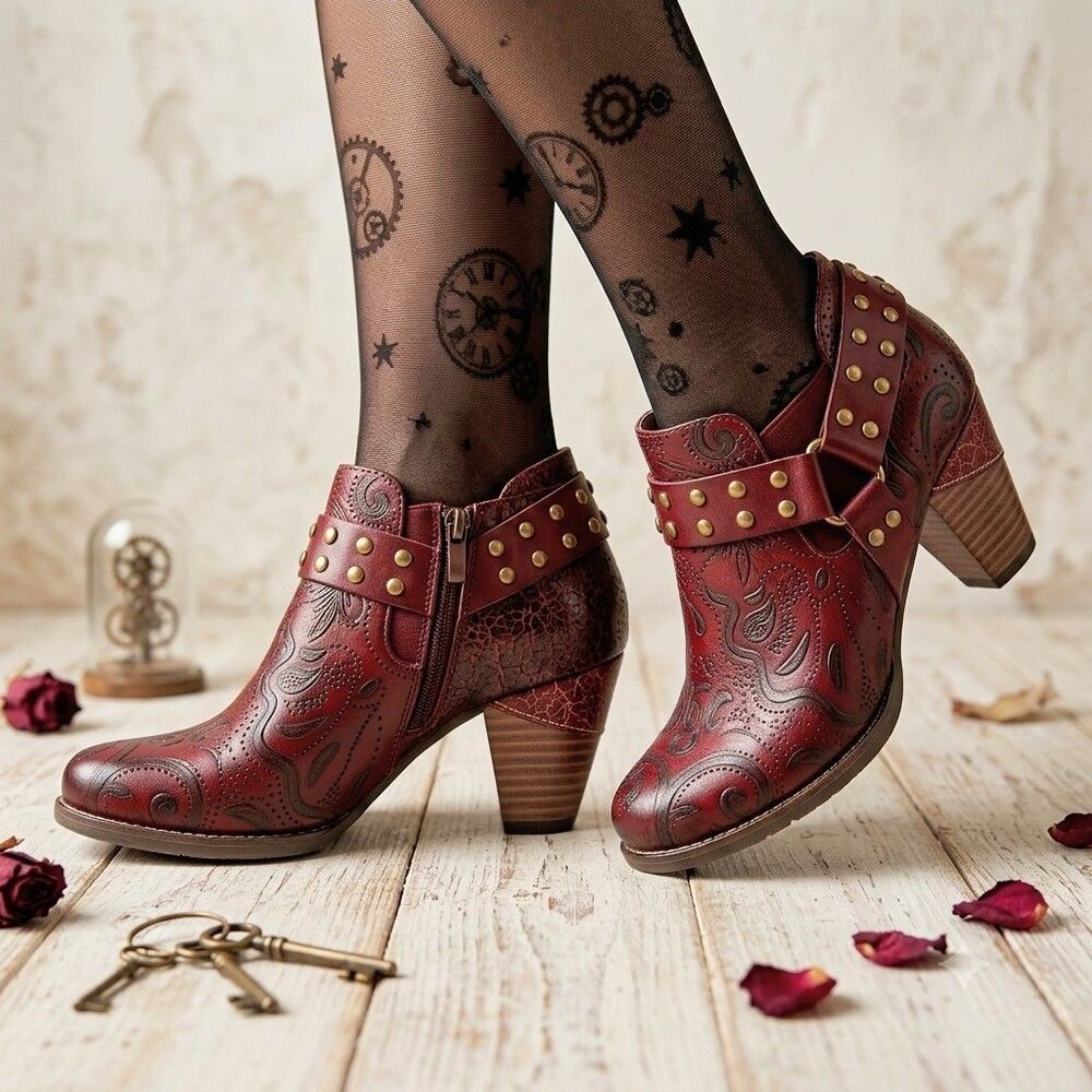 L'Artiste Spring Step Mahogany Boots Whimsigoth Moody Size 39 8.5 Excellent